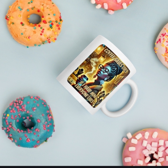 Black or White Coffee Saves Lives Design 11oz - Picture 4 of 12